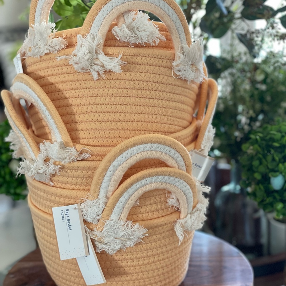 HP NEW Set of 2- Target Rainbow Rope Baskets - Picture 4 of 14